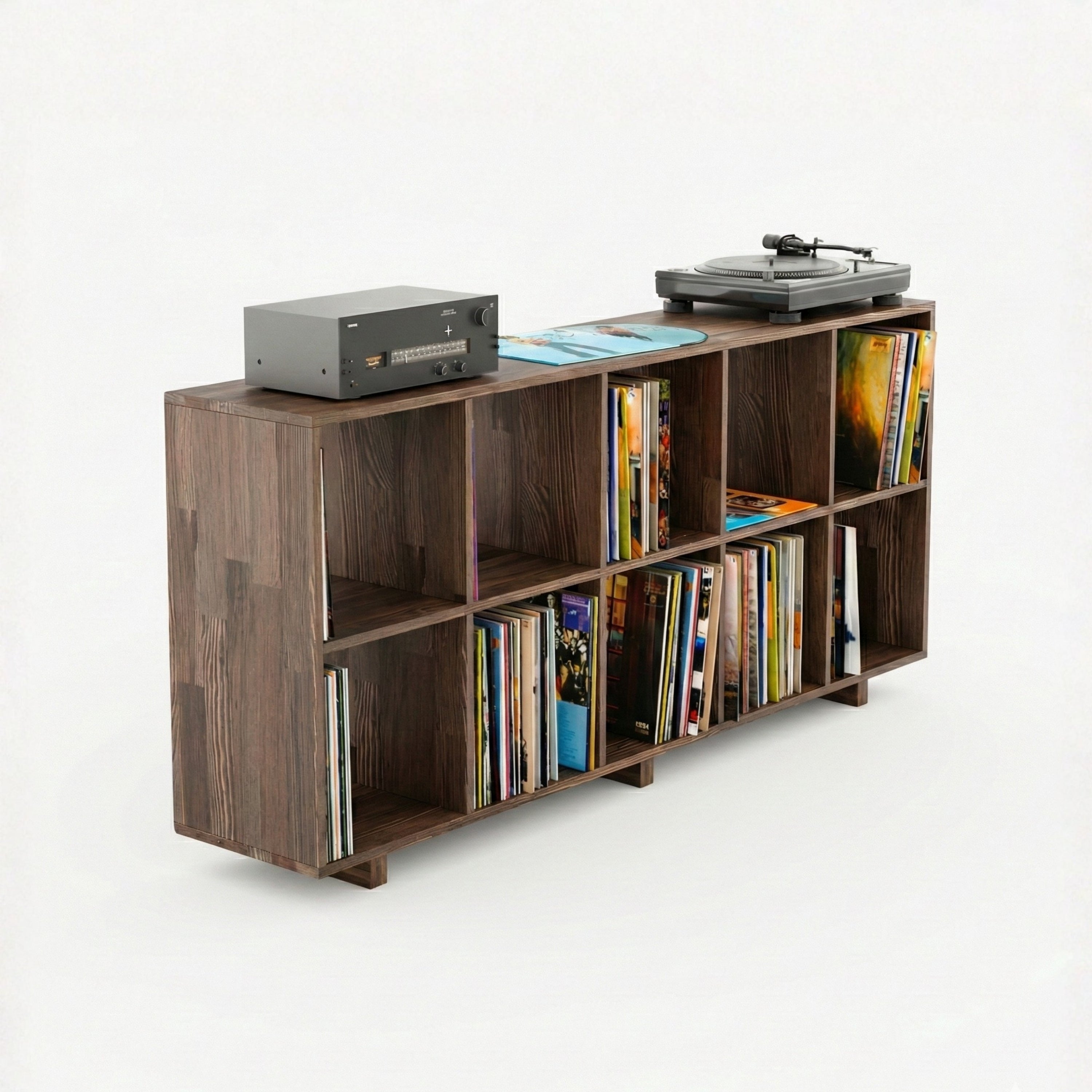 3-Tier Record Storage & Bookshelf