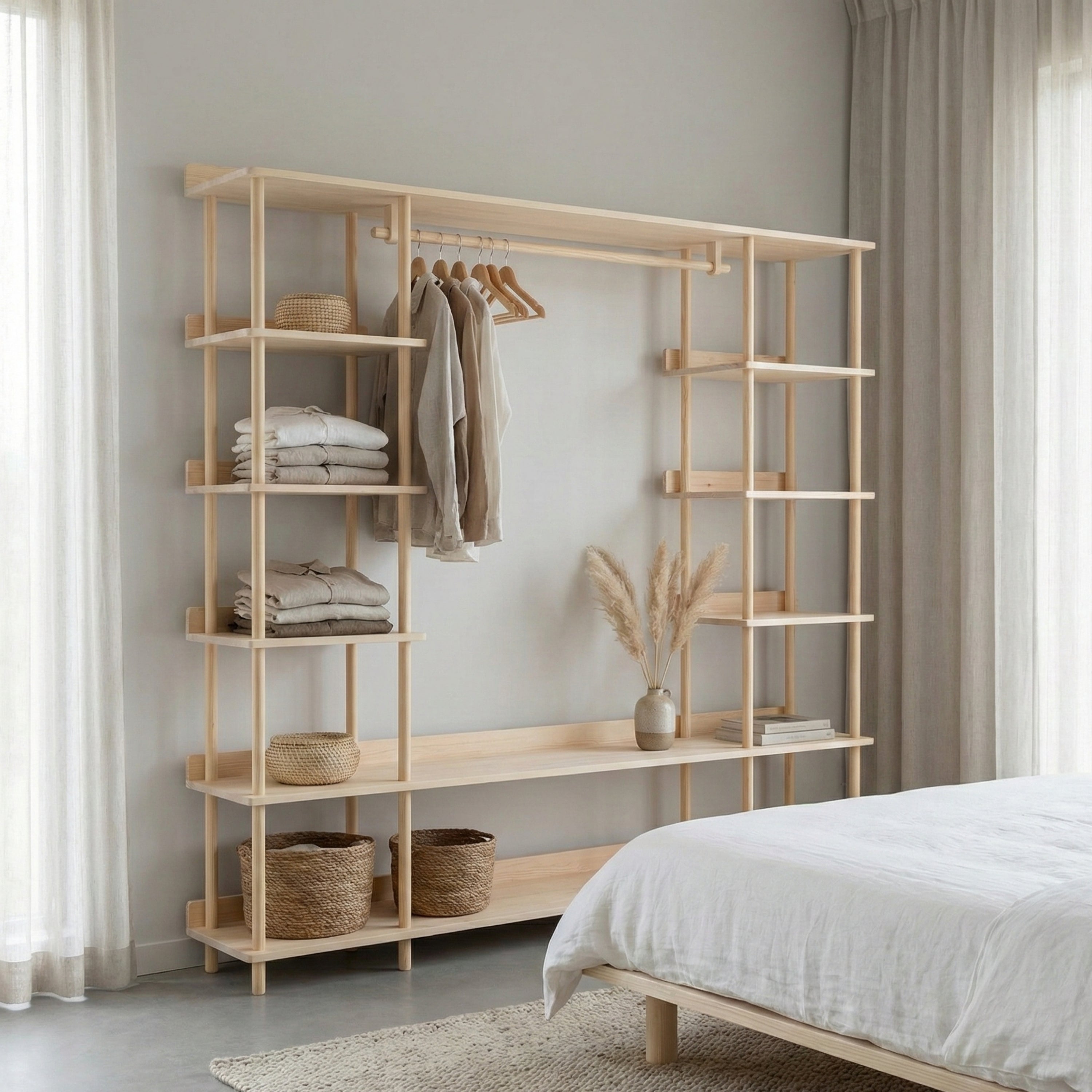 Wooden Open Wardrobe, Clothes Storage