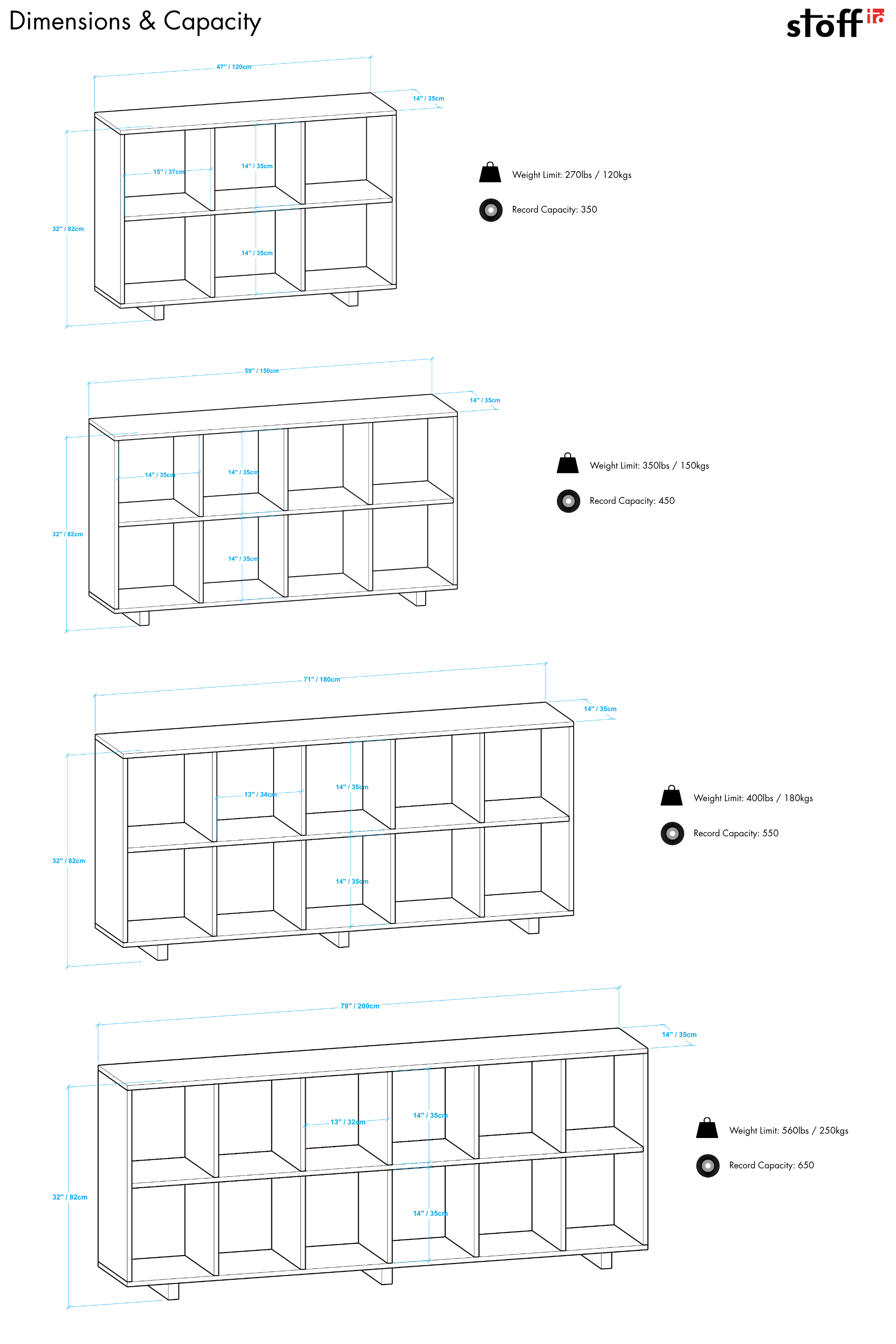 3-Tier Record Storage & Bookshelf