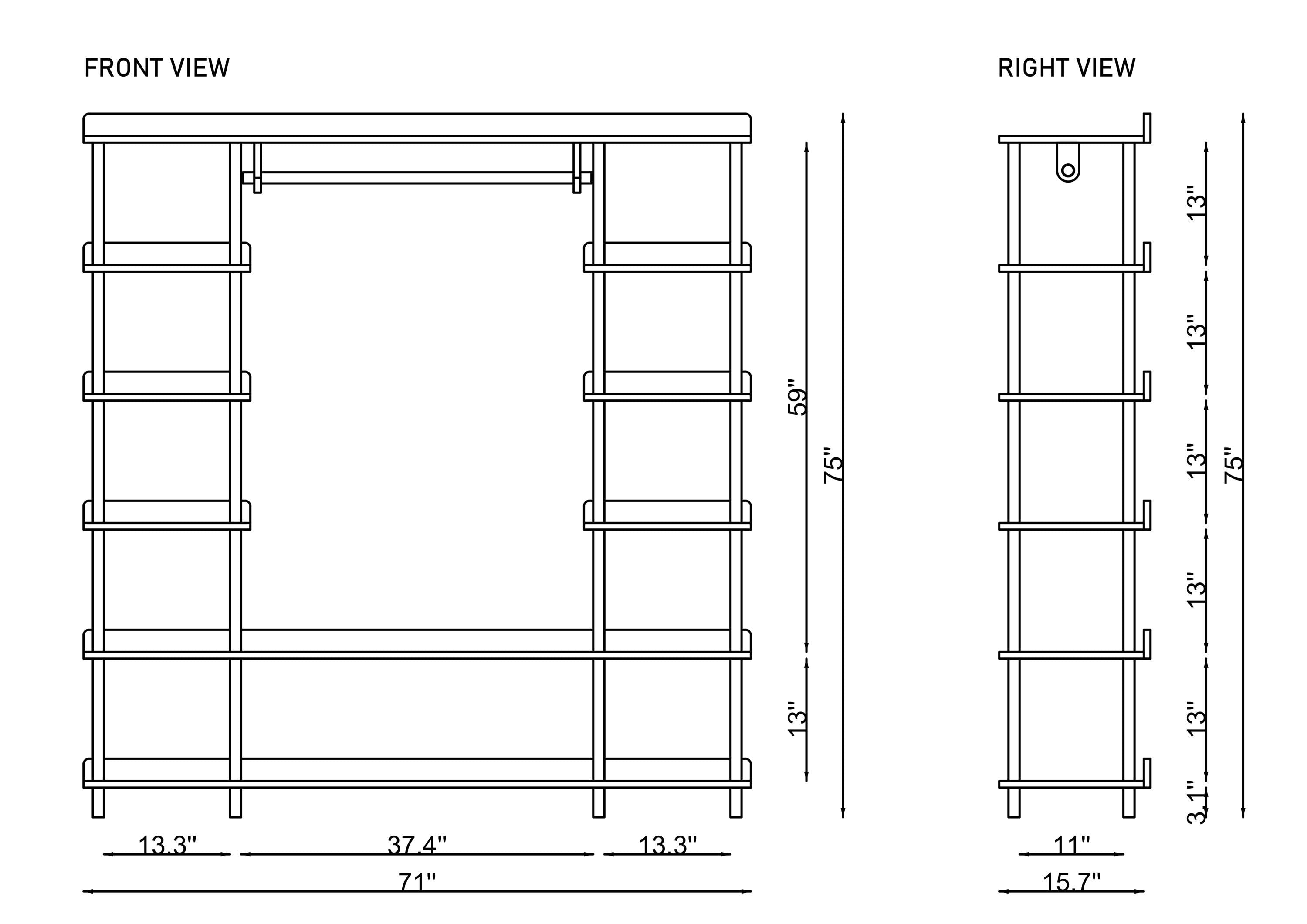 Wooden Open Wardrobe, Clothes Storage